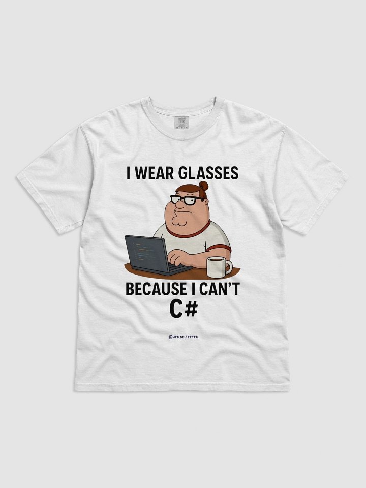 I Can't C# Developer Tee White product image (2)