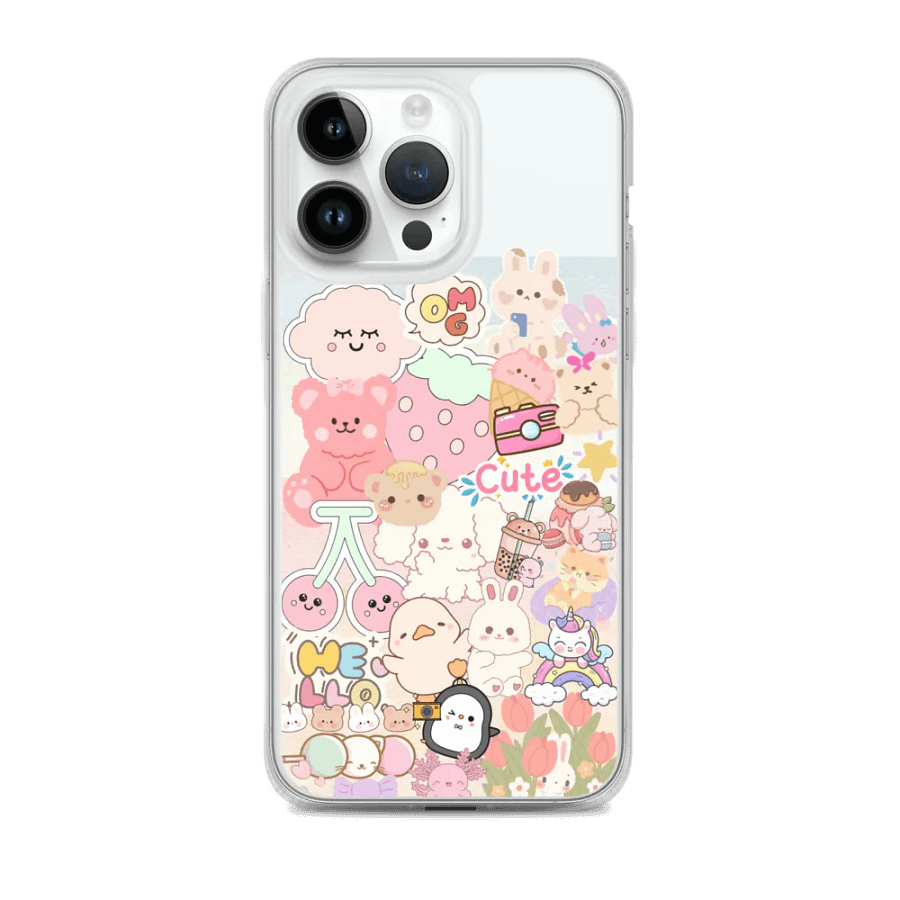 Cute Kawaii Characters Clear iPhone® Case product image (2)