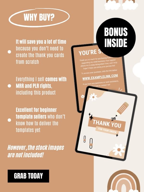 MRR/PLR Etsy Thank You Cards for Business product image (6)