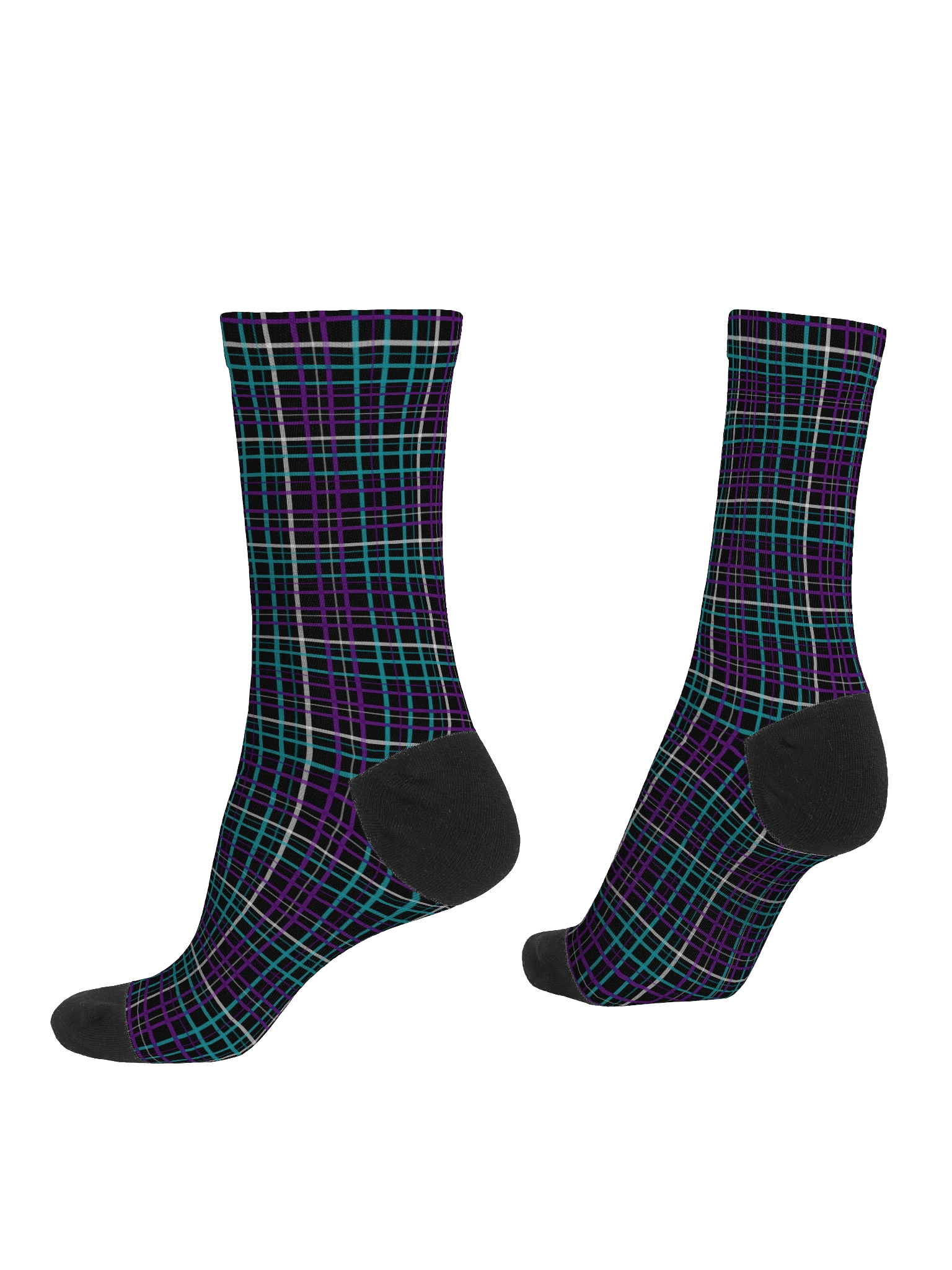 Black Plaid Crew Socks product image (4)