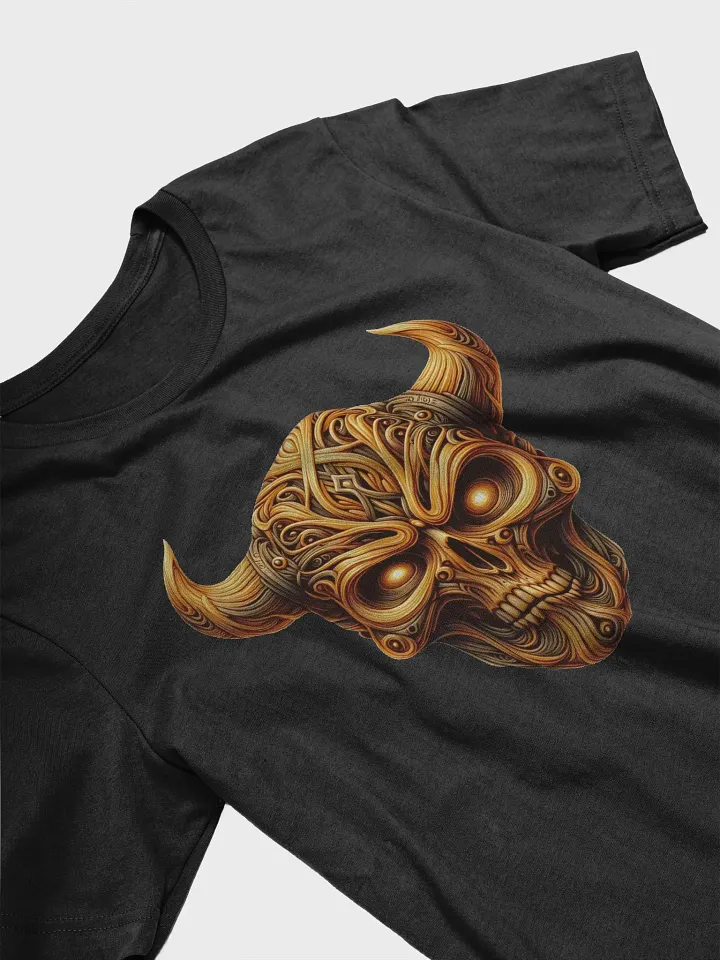 Golden Horns Ornate Skull T-Shirt product image (2)