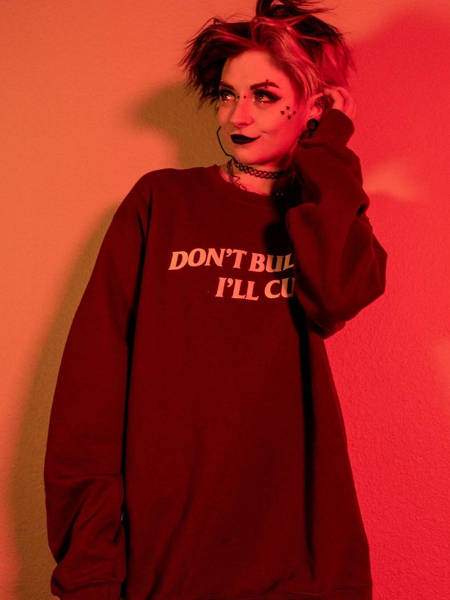 Don't bully me I'll cum - Sweatshirt (White) product image (2)