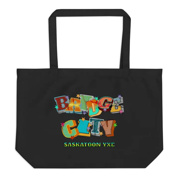 Bridge City Saskatoon Saskatchewan YXE Vibrant Cityscape Tote product image (1)
