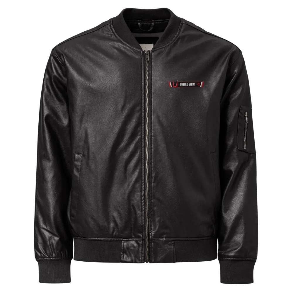 Faux Leather Bomber Jacket product image (1)