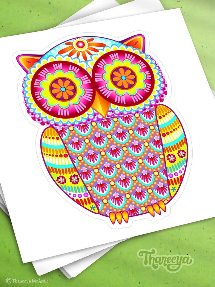 Groovy Owl Sticker product image (1)
