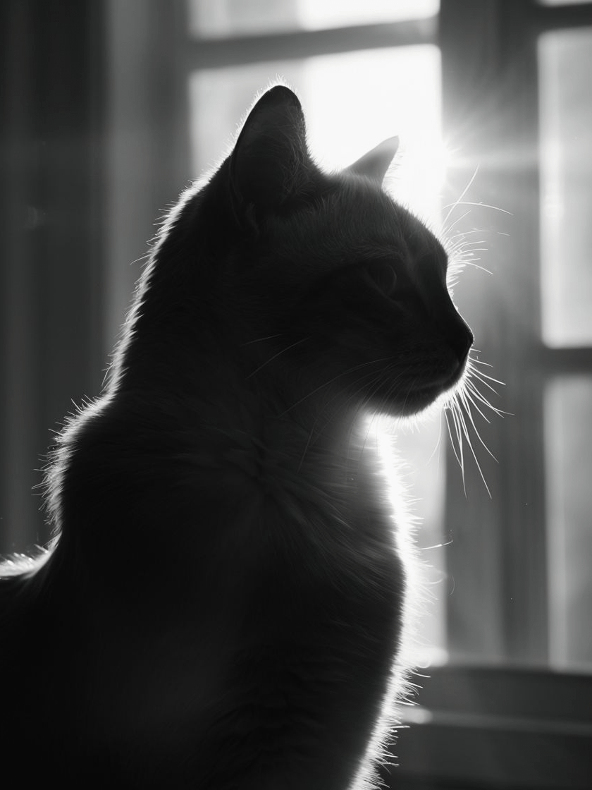 Silhouette Whiskers: Framed Cat Poster product image (1)