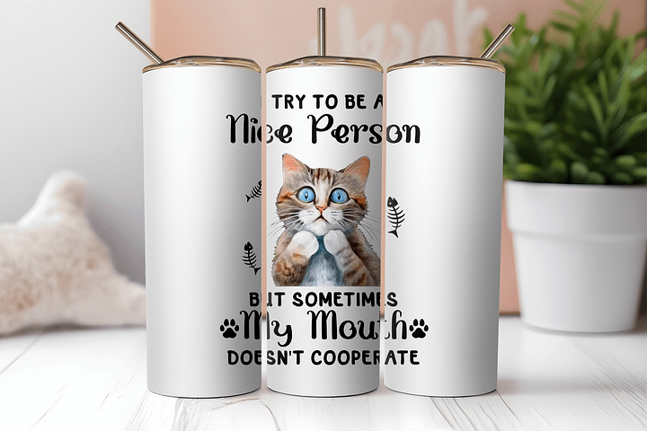 Surprised Cat Tumbler: Embrace Your Honest Charm! product image (2)