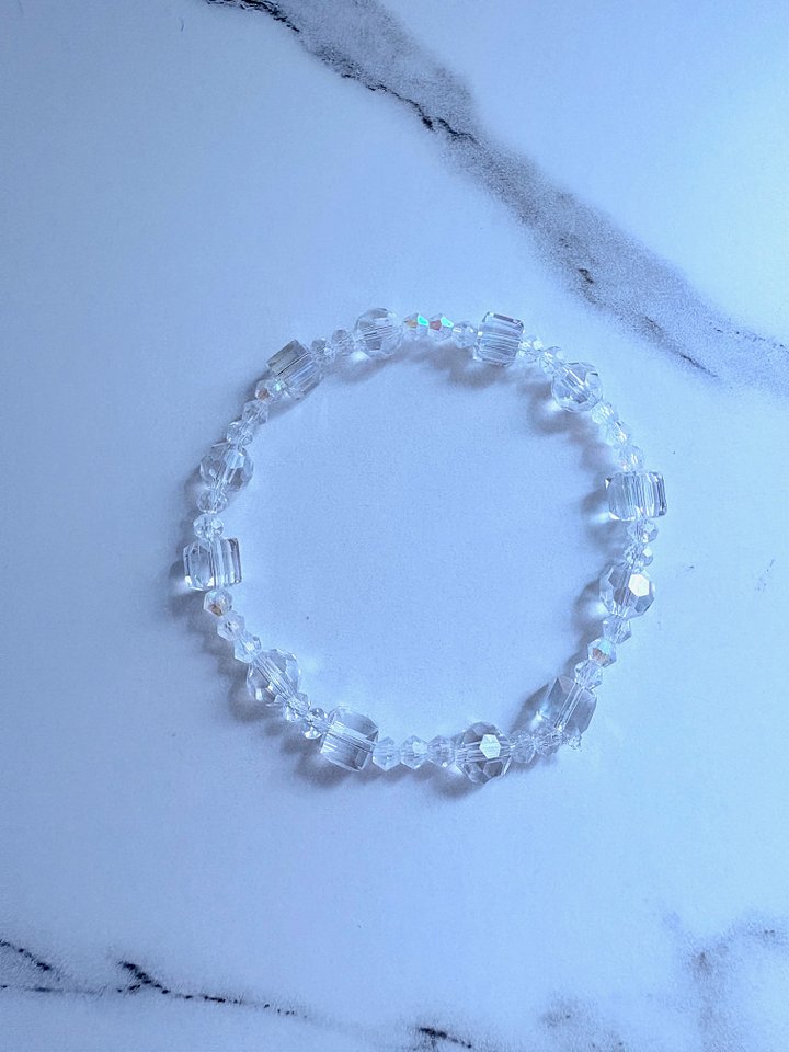 Handmade 7.5" Crystal Bead Stretch Bracelet | Coastal Charm Jewelry by Monique Faella Designs™ | MFD-00163 product image (1)