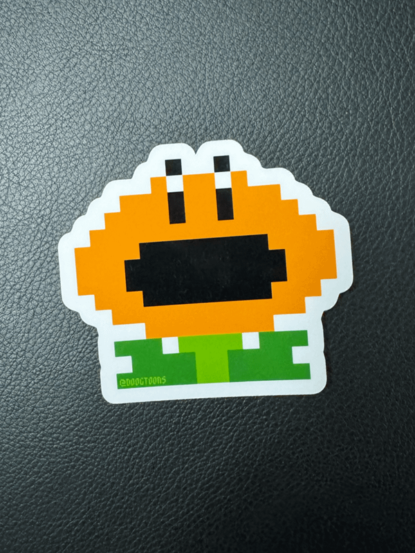 8-bit Talking Flower Sticker