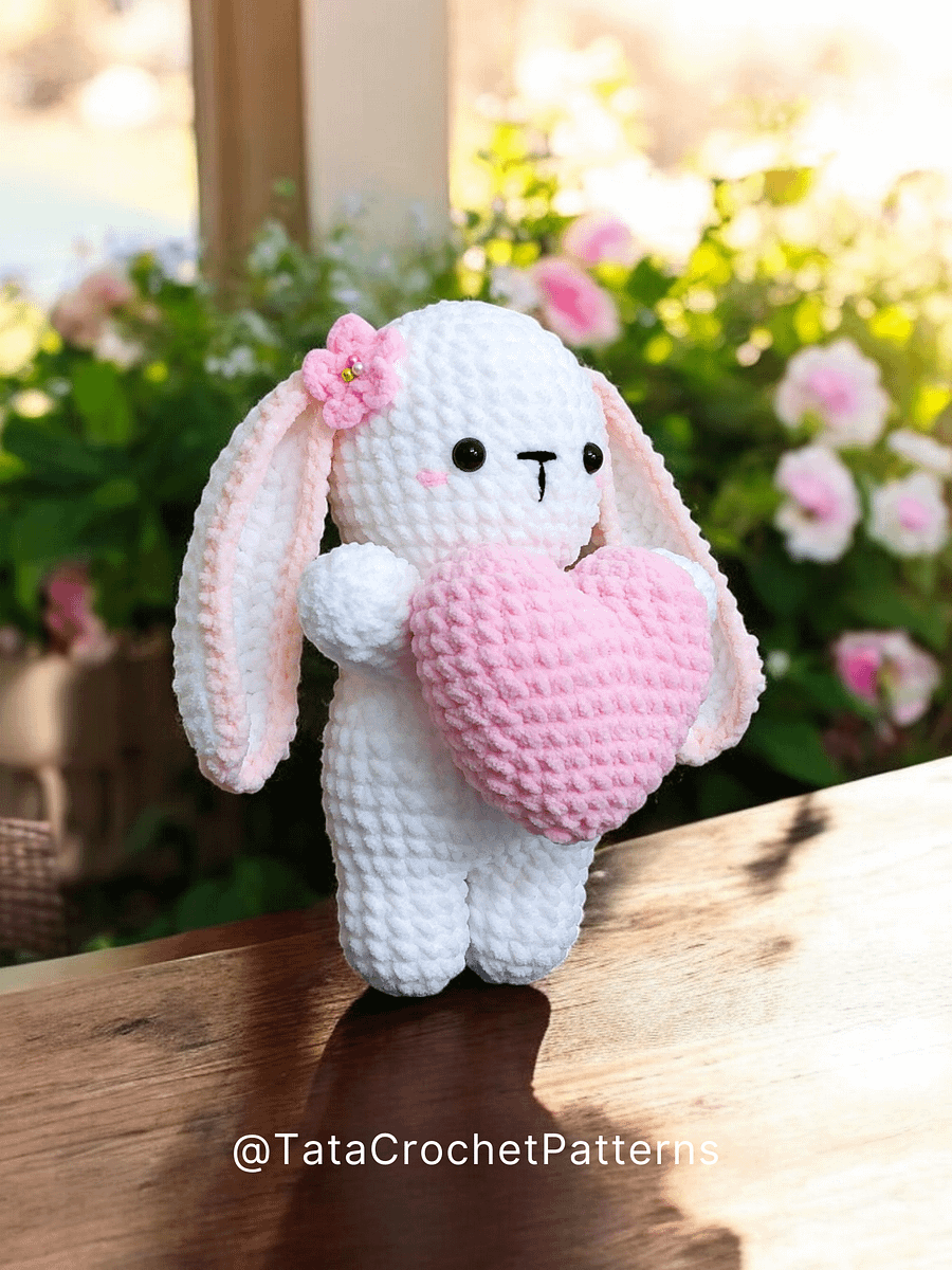 Pdf Pattern - Crochet Bunny Amigurumi Holding The Heart product image (10)