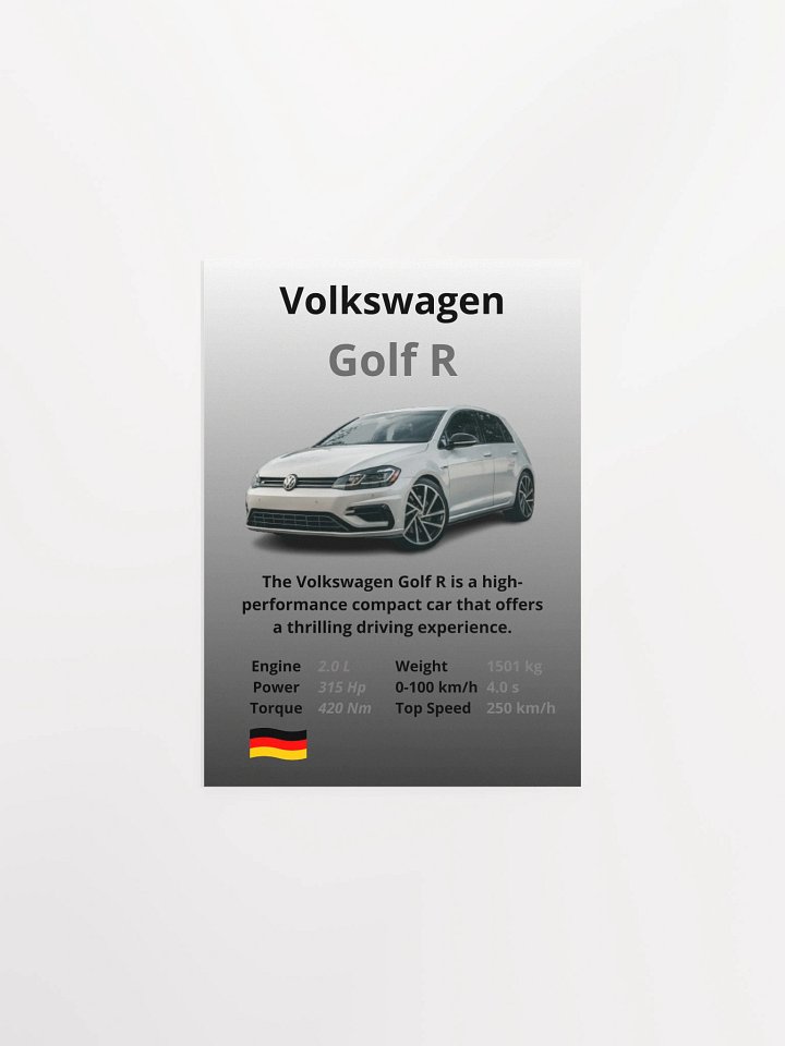 Volkswagen Golf R Wall Poster Without Frame product image (1)