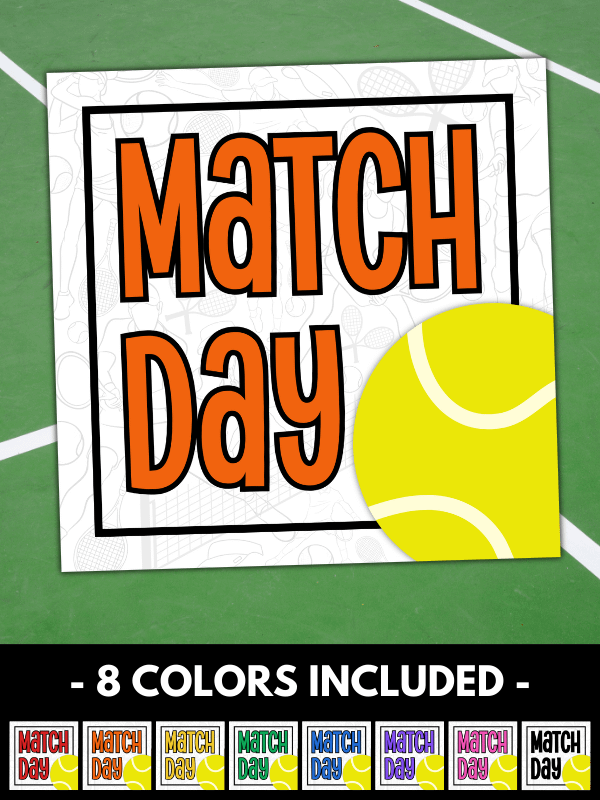 Tennis Match Day Gift Tags - 8 Colors Included product image (1)