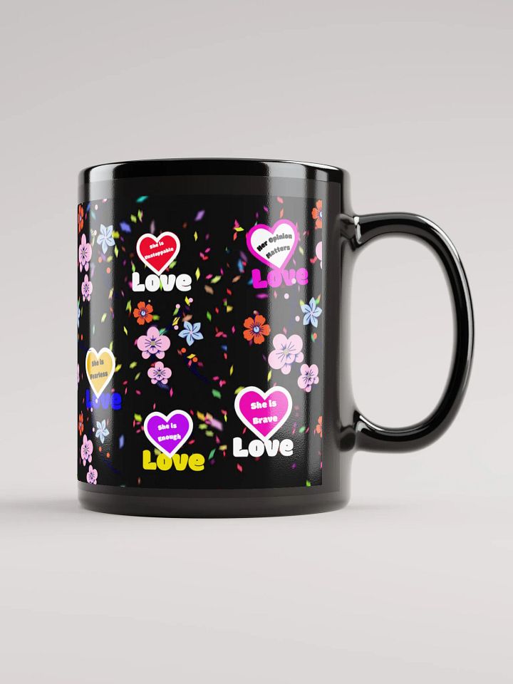 Love & Flowers Black Glossy Mug product image (1)