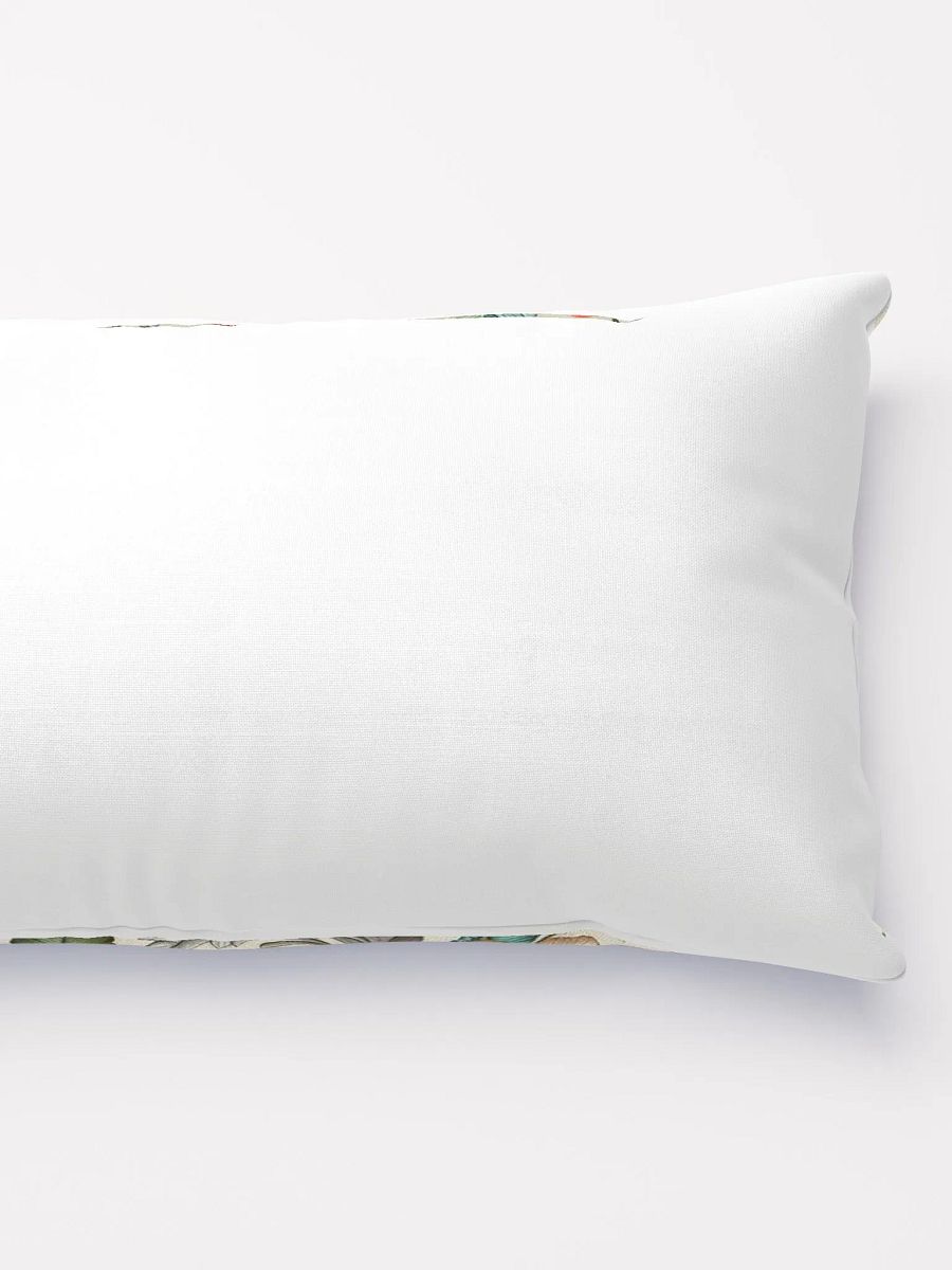 Floral Embroidered Look Red Blue Green Beige Throw Pillow product image (4)