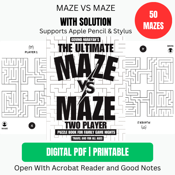 Maze Vs Maze: The Ultimate Two-Player Puzzle Book | Ebook | Printable PDF product image (1)