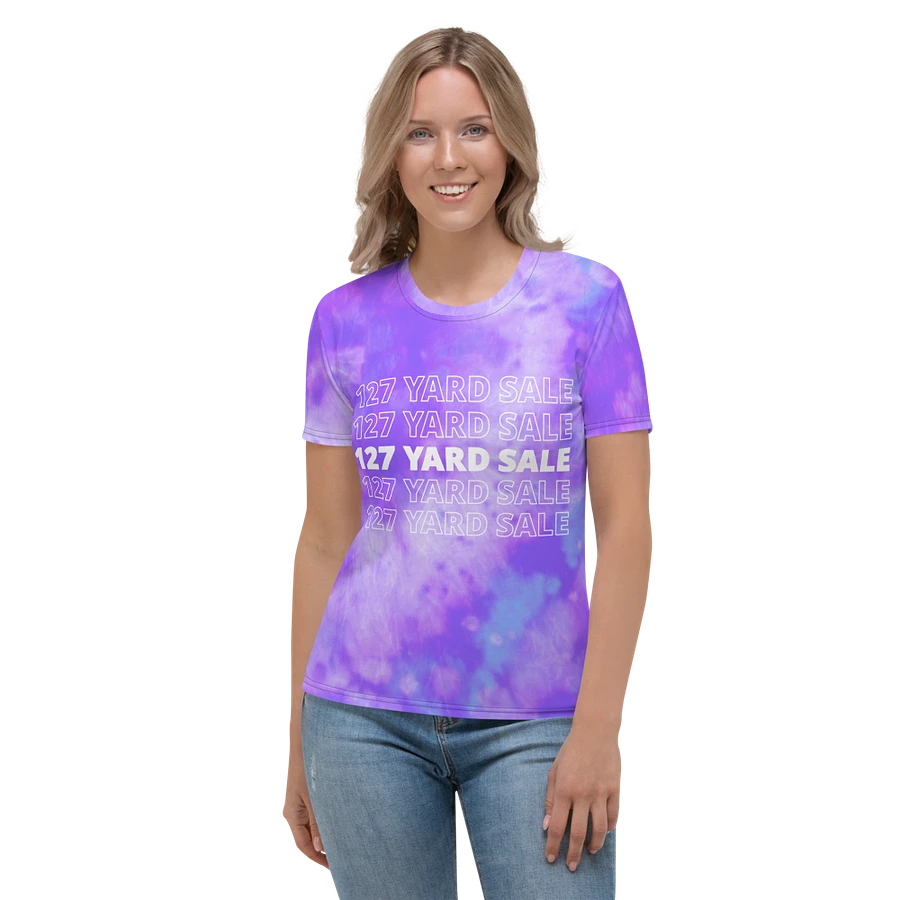 127 Yard Sale (2024) - All-Over Lavender Blue Tie-Dye Print Women's Crew Neck T-Shirt product image (16)