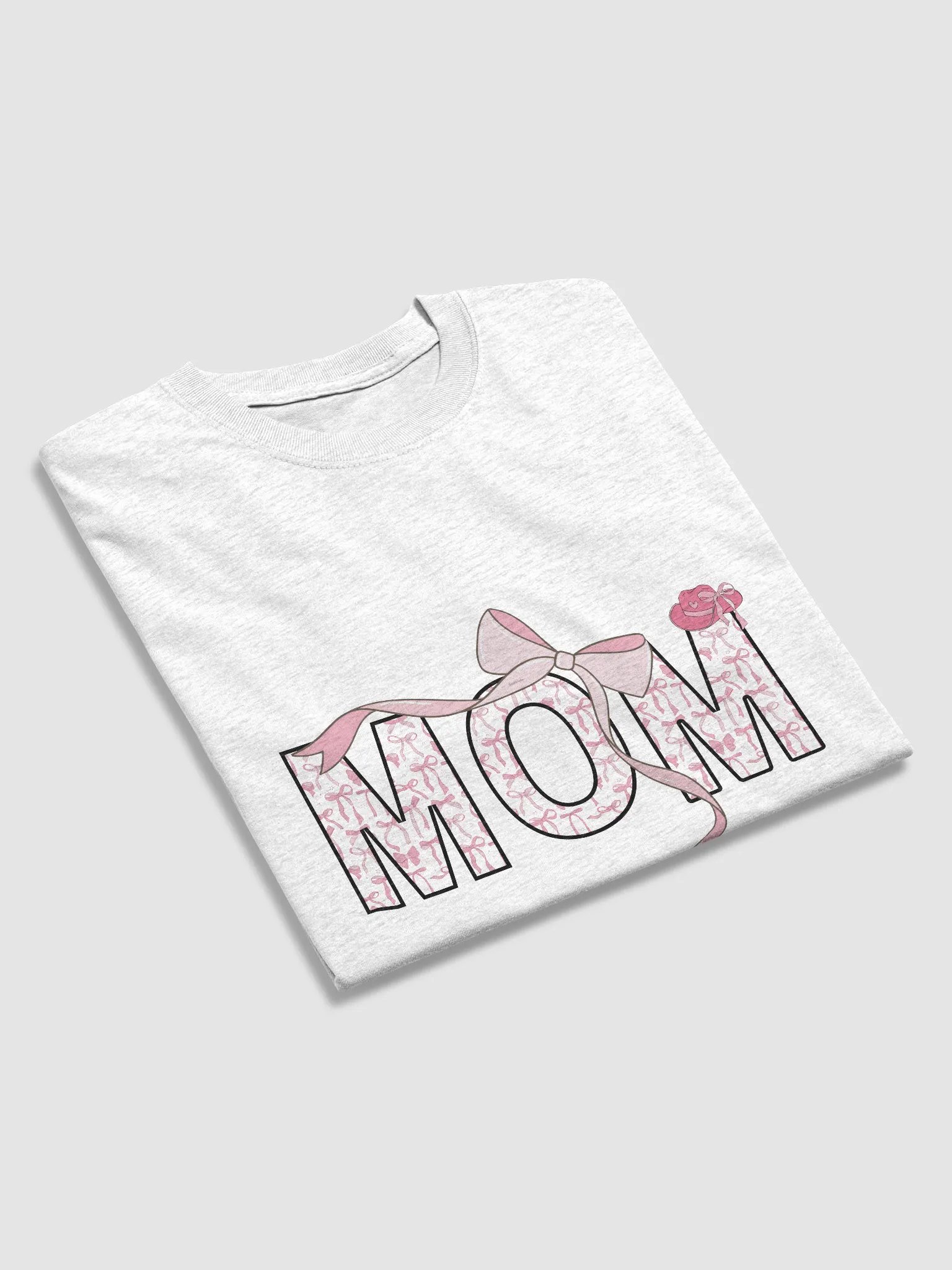 Coquette Pink Bow Mom Tee product image (8)