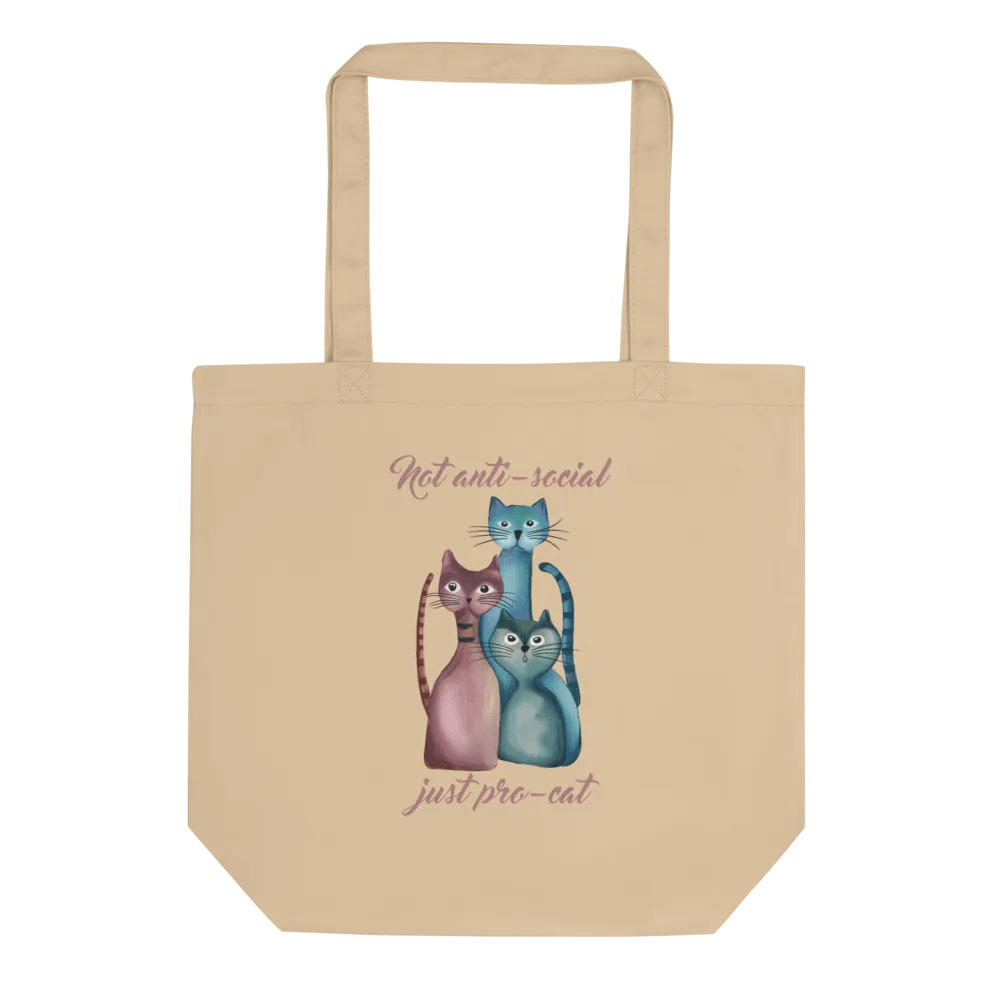 Handdrawn Cat Lover Abstract Colorful Eco-Friendly Canvas Tote Bag product image (2)