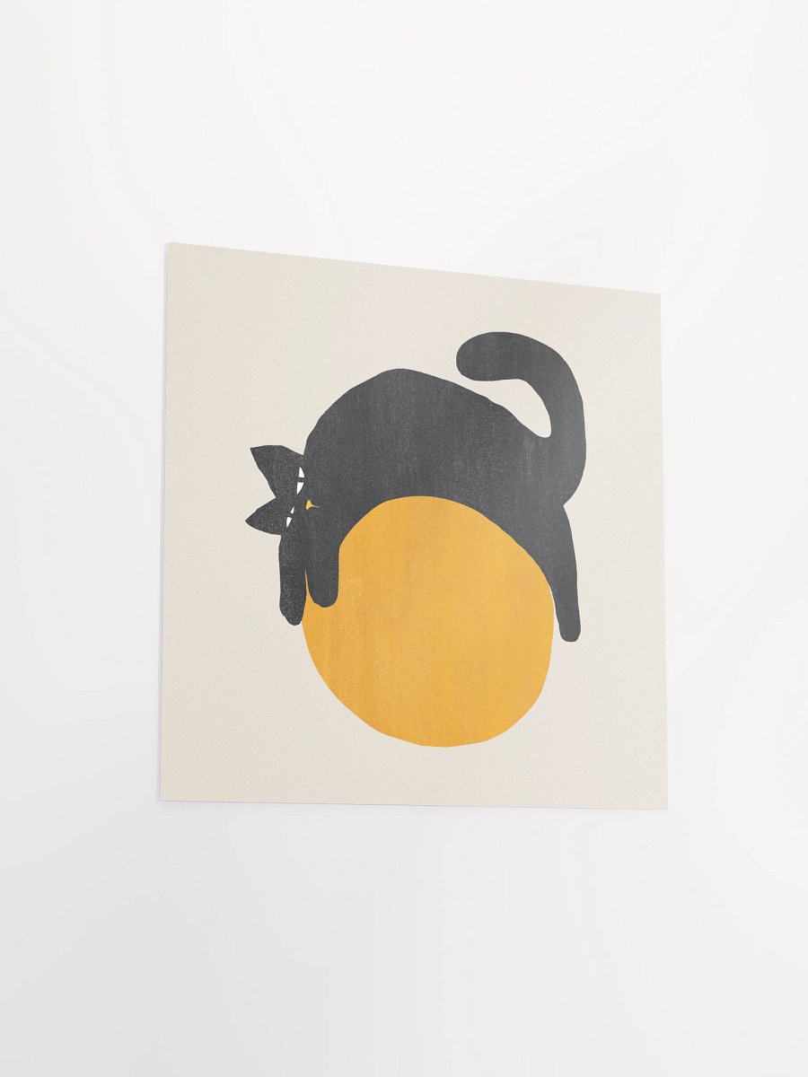 Lazy cat on a ball art print product image (11)
