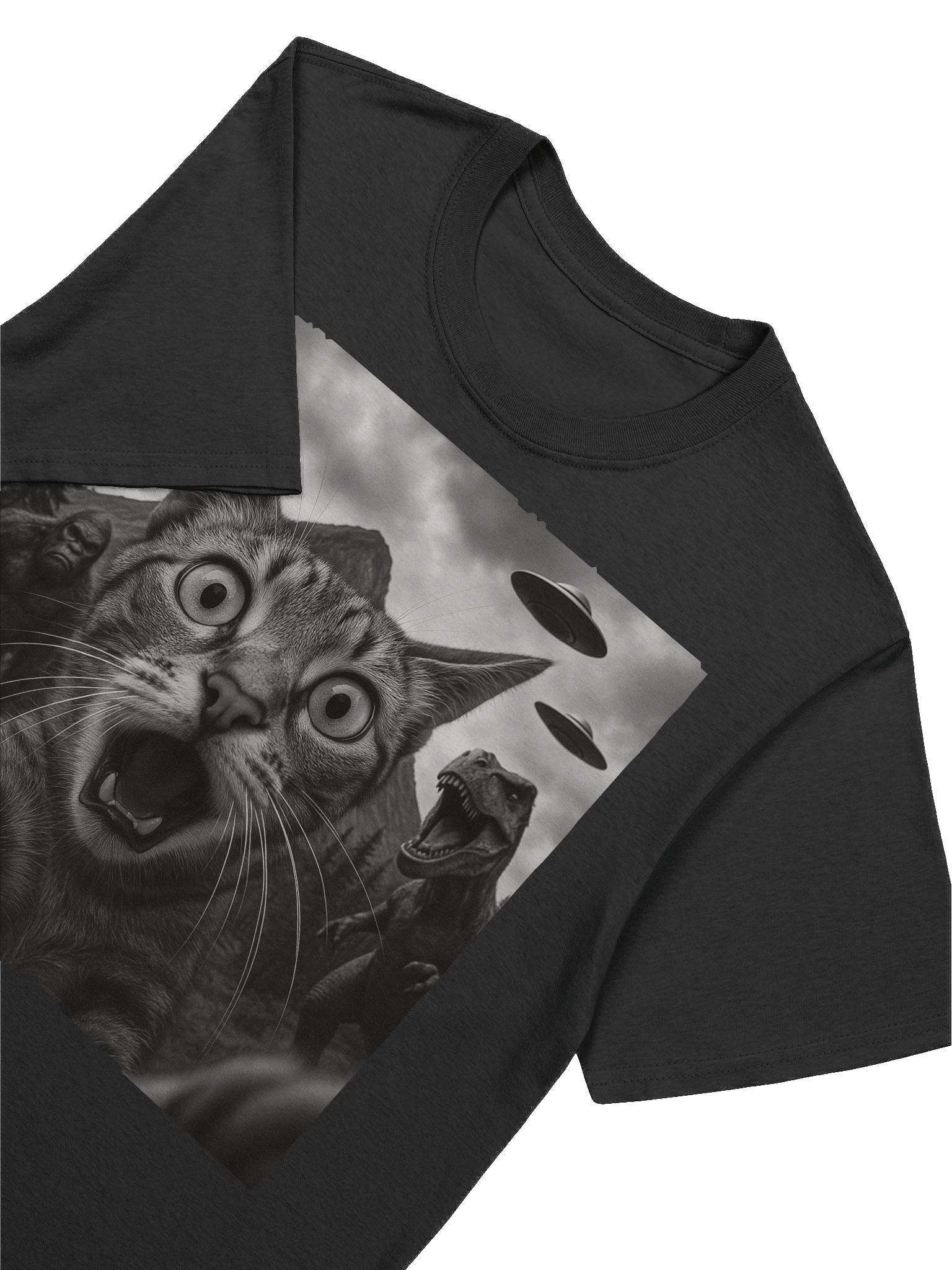 UFO Bigfoot T-Rex Selfie Cat T-Shirt product image (41)