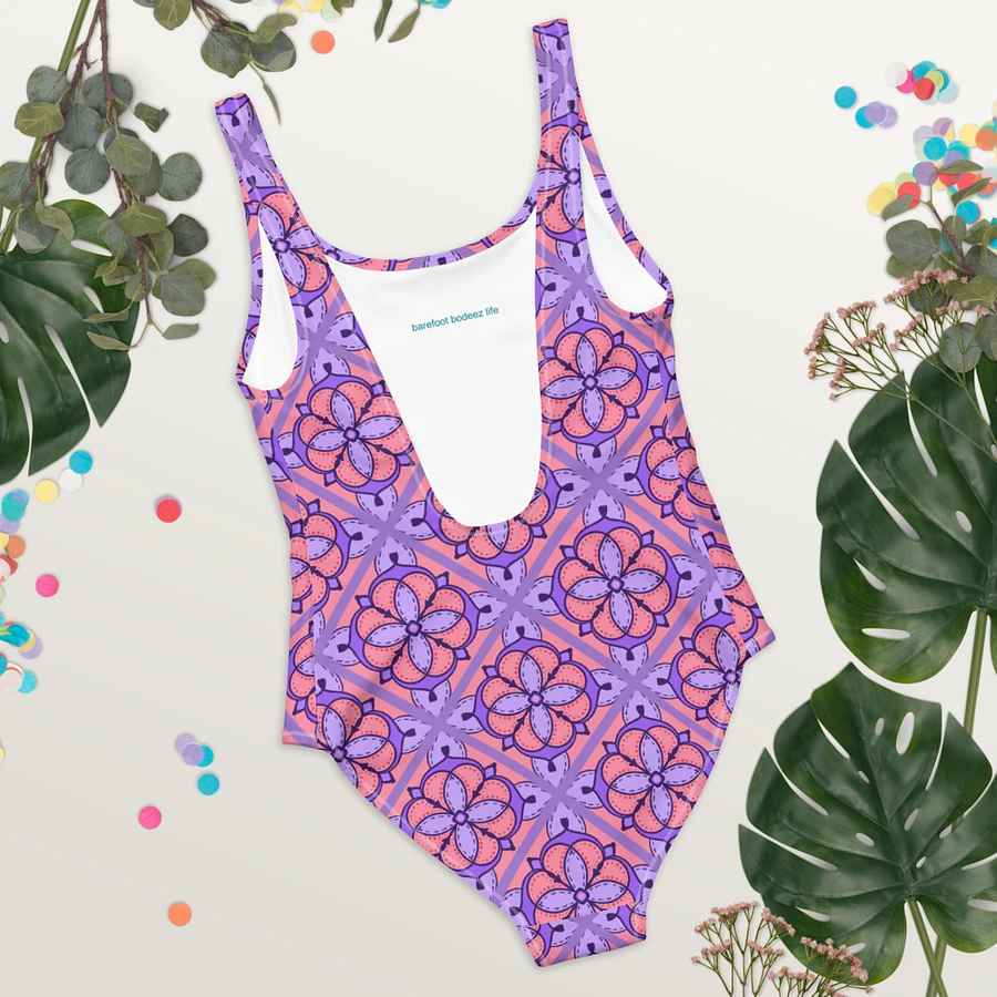 Peach and Lilac Symmetry Pattern Swimsuit product image (5)