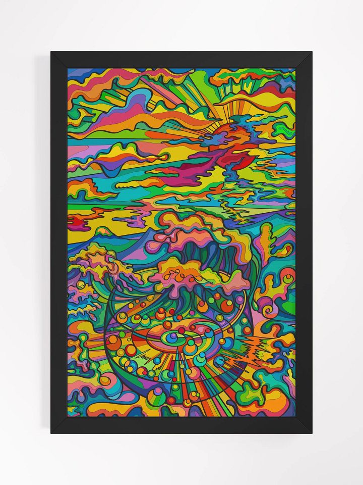 Vibrant Ayous Wood Framed Poster - Sunset & Glass product image (1)