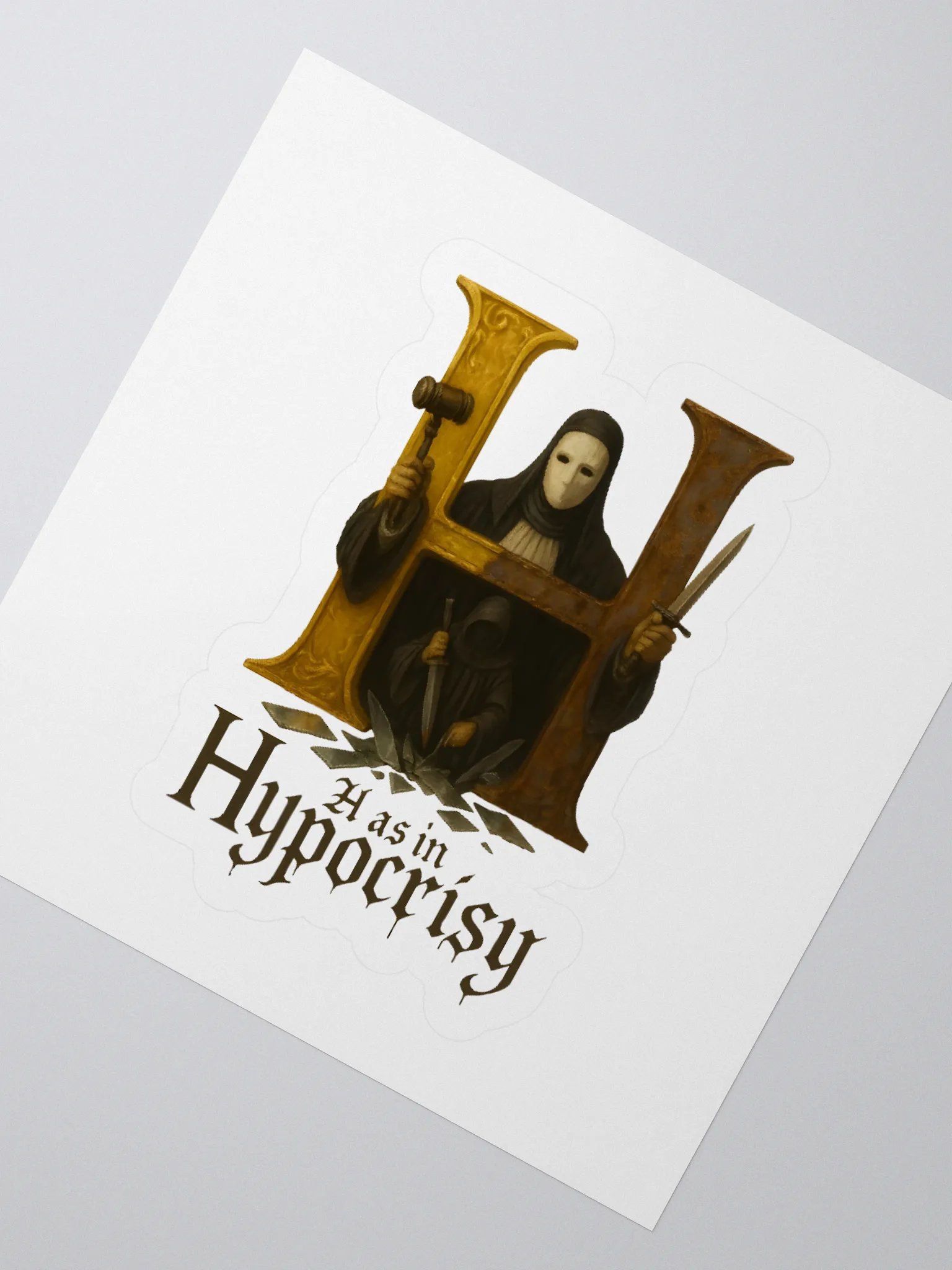 H as in hypocrisy sticker by dark alphabet product image (2)