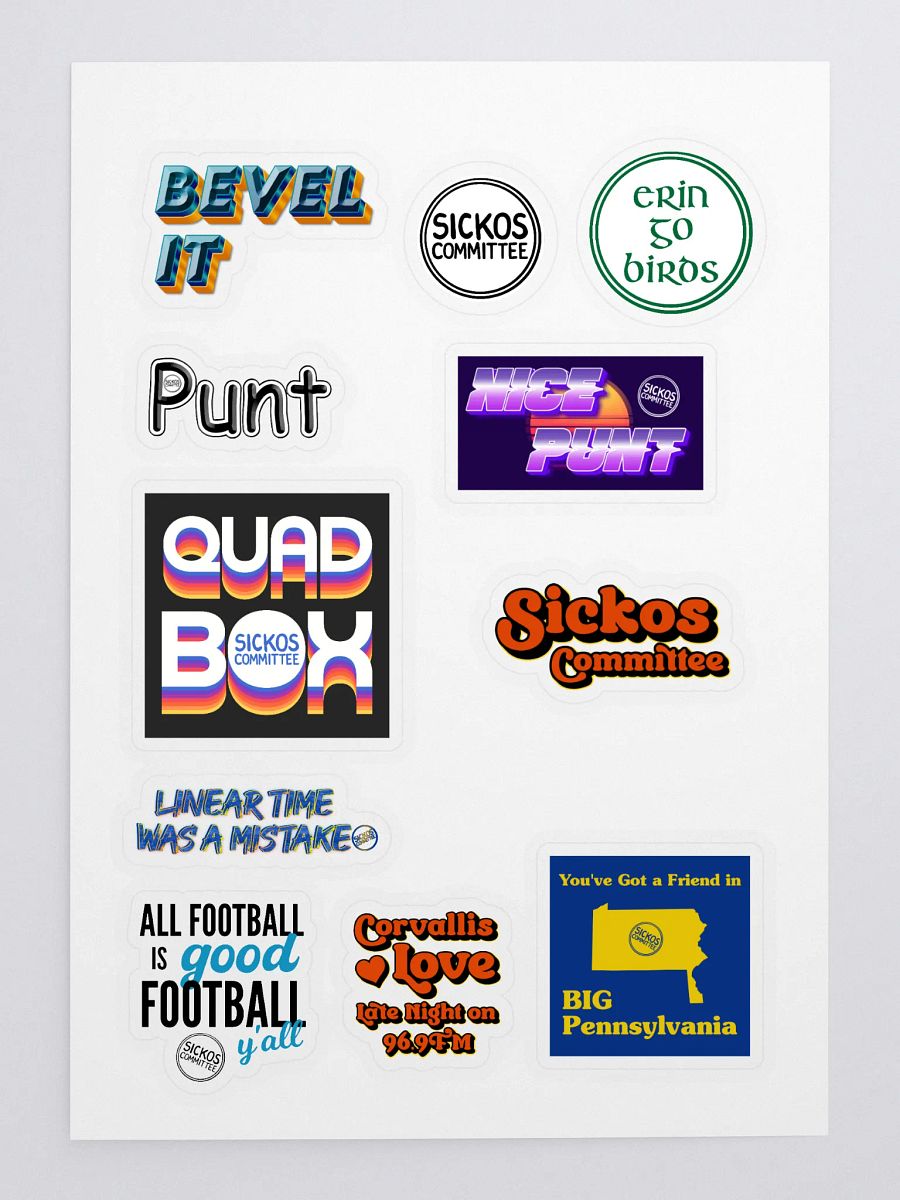 Sickos Committee Sticker Sheet (11 Stickers) product image (3)