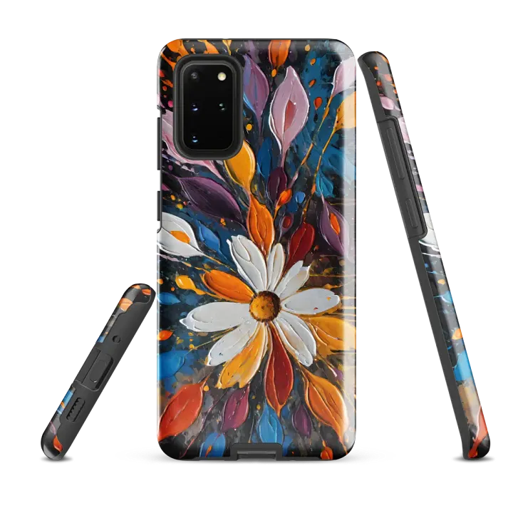 Tough Phone Case for Samsung® - Palette Knife Oil Painting of Colorful Abstract Flowers product image (2)