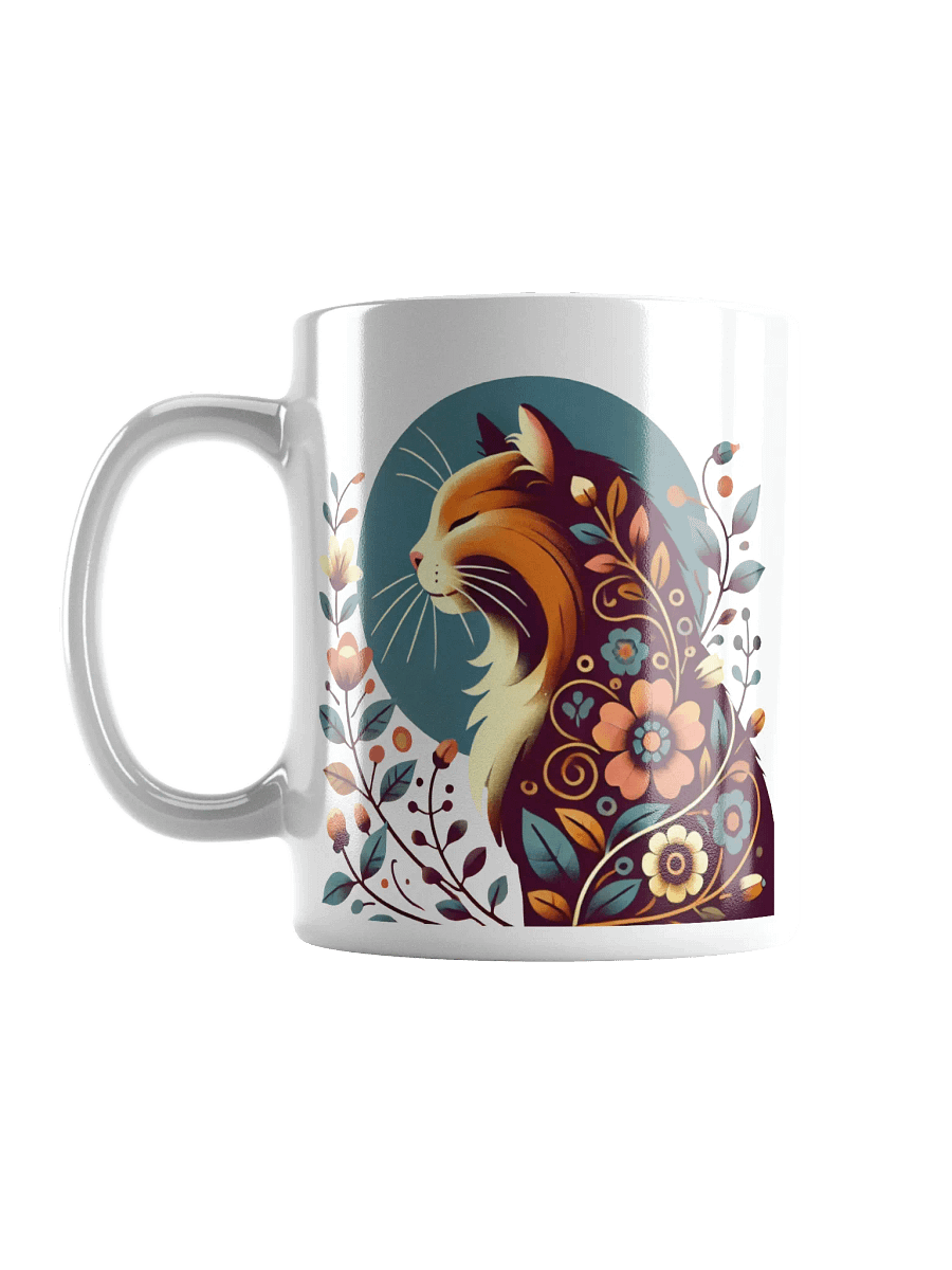 Long Haired Calico Cat and Floral Design Mug product image (17)