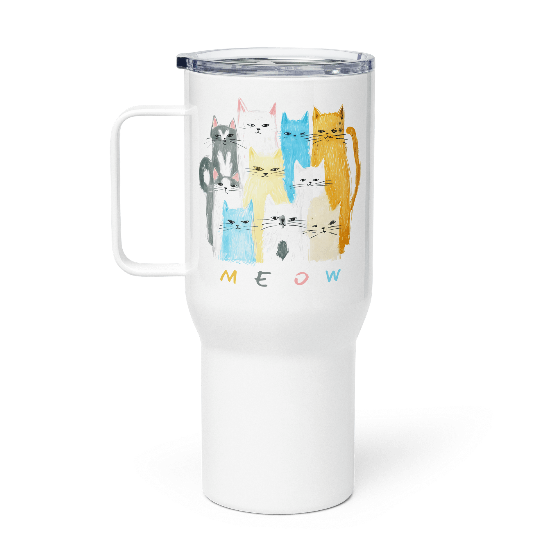 Whimsical Cat Cartoon Travel Mug product image (1)