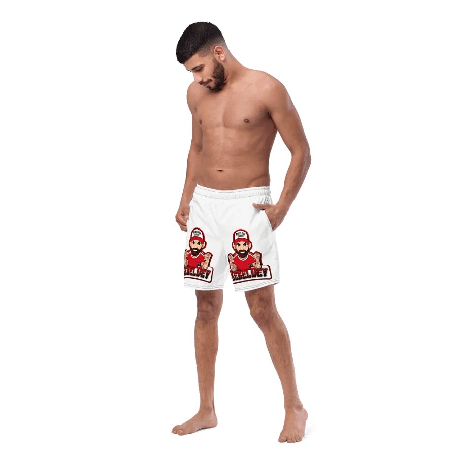 RebelDev white swim trunks product image (6)