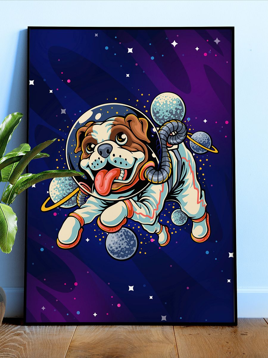 Dog Astronaut, space dog — space poster, synthwave space, neon space, aesthetic poster product image (1)
