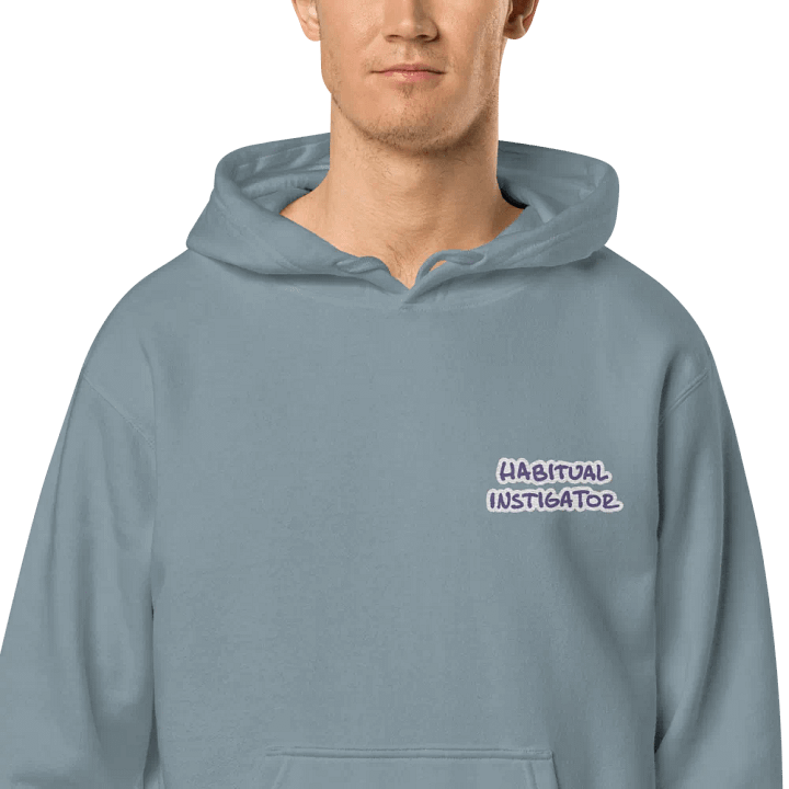 Habitual Instigator (L.C. purple bubble design) embroidered pigment hoodie product image (1)
