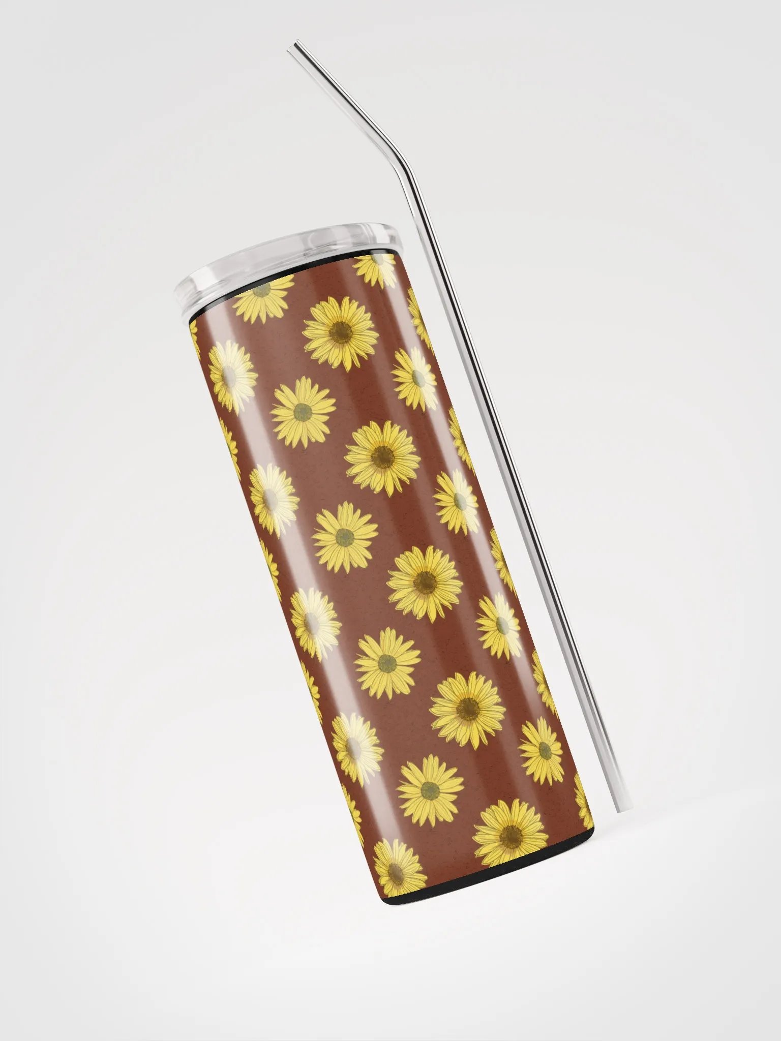 “Helianthus Sunflower Polka Dot” 20-ounce Stainless Steel Tumbler with Straw product image (10)
