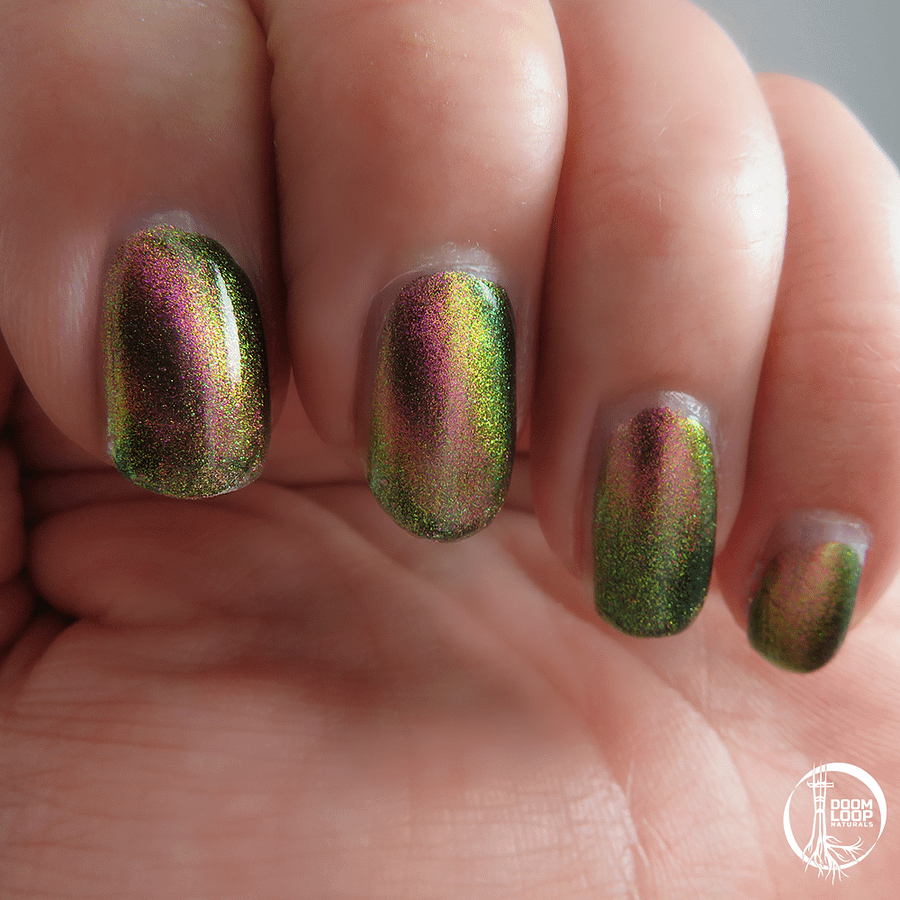 THE CASSANDRA COMPLEX - Pink Gold Green Multichrome Magnetic Nail Polish product image (11)