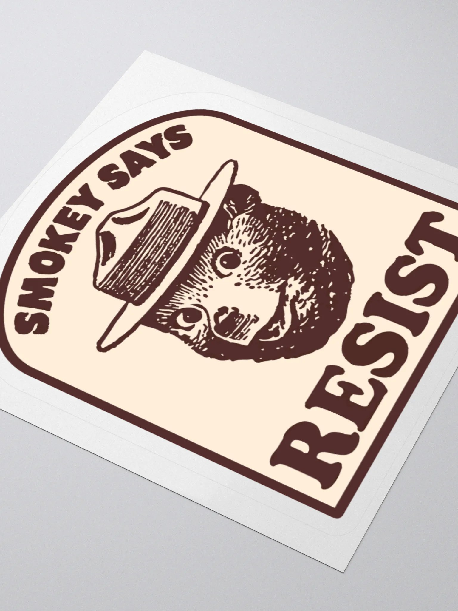Smokey Says RESIST! Sticker 3 SIZES! Alt National Parks Kiss Cut Vinyl Decal product image (3)