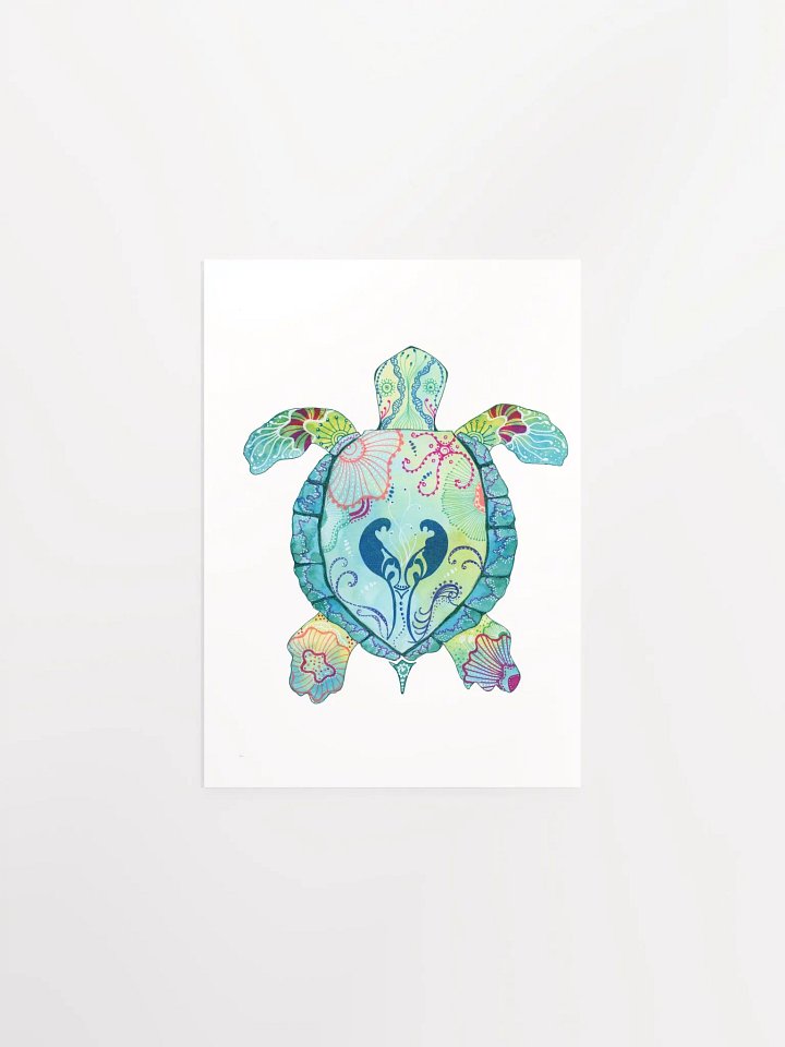 Sea Turtle with Charming Doodles Matte Poster product image (1)