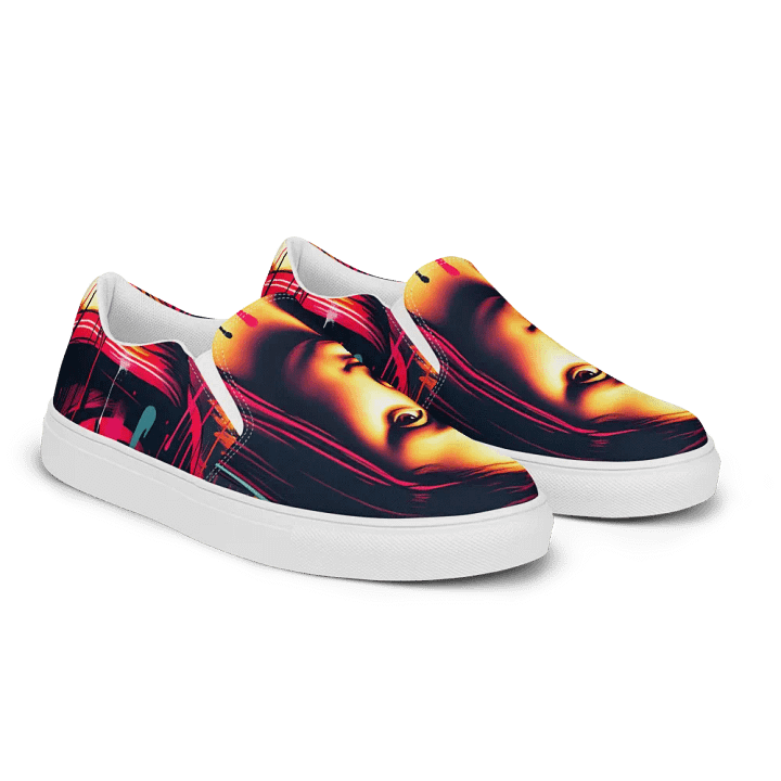 Mona lisa remix, men's slip On Canvas Shoes product image (2)