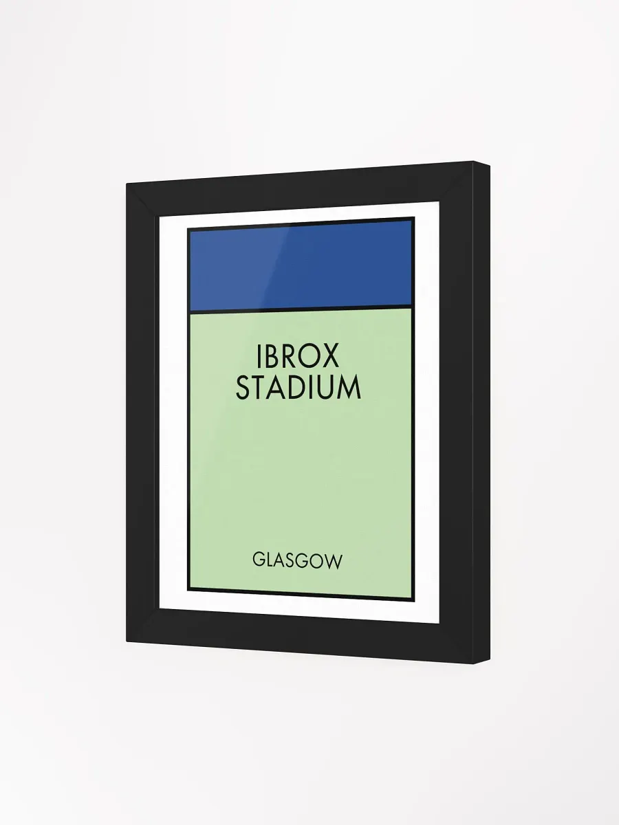 Ibrox Stadium Glasgow Monopoly Title Art Framed Print product image (4)
