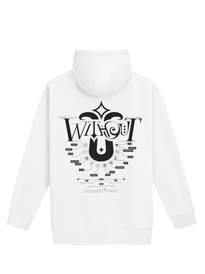 W/O U Black/White Hoodie product image (2)