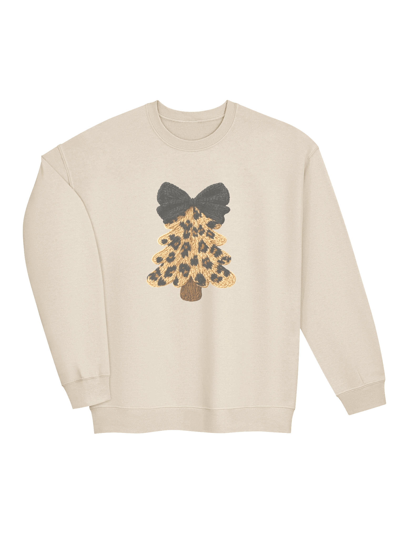 Leopard Print Christmas Tree Sweatshirt | Trendy Holiday Crewneck product image (2)