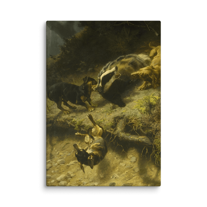 Dachshund Hunting Painting Canvas Print product image (1)