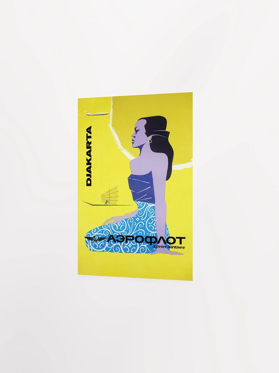 Soviet Aeroflot, USSR airlines 1970s: Jakarta, Indonesia — Soviet retro travel poster product image (7)