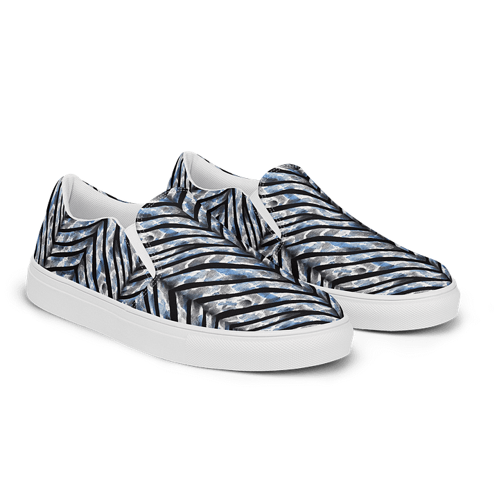 Blue Grey Snake Skin Canvas Shoes product image (2)