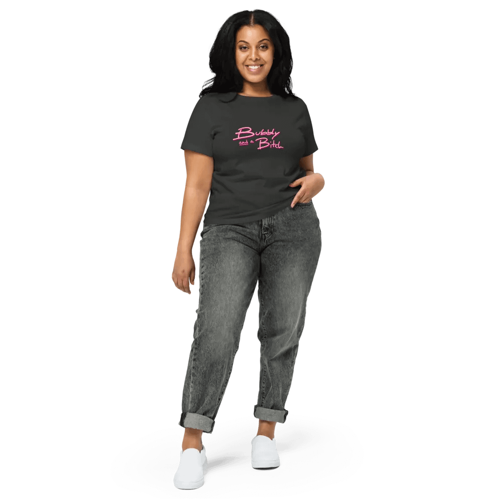 Bubbly and a B*tch (pink shadow design) printed waist-length tee product image (39)