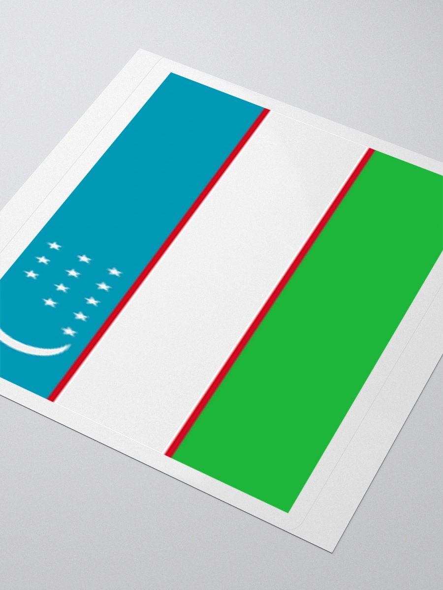 Uzbekistan Flag Sticker | Crescent Twelve Stars Design | Durable Vinyl | 3 Sizes product image (9)
