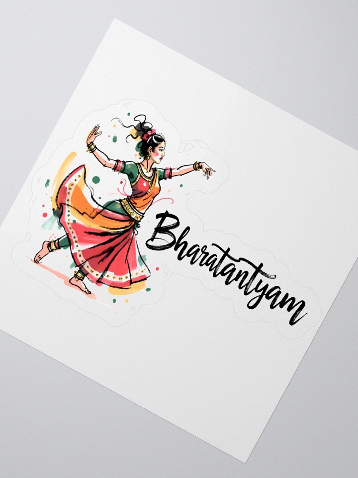 Elegant Bharatanatyam Dance | Traditional Indian Art Sticker product image (5)
