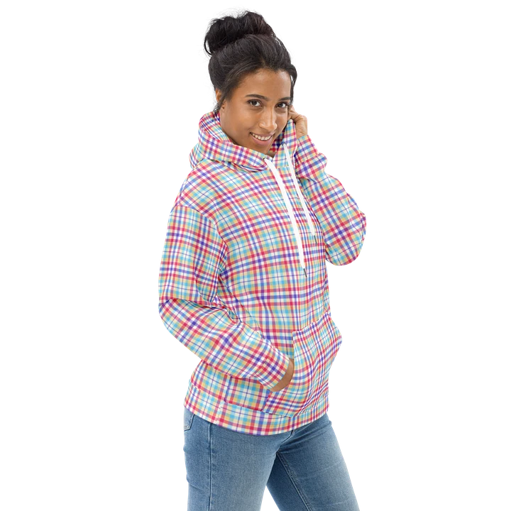 Purple, Pink, and Blue Plaid Hoodie product image (1)