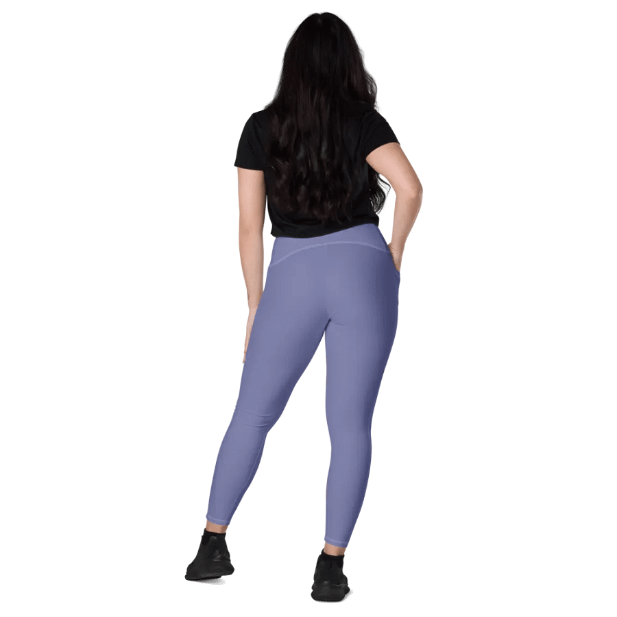 Plain Purple Soft Summer Women's High Waisted Premium Crossover Leggings with Pockets by Treasure Pie product image (8)